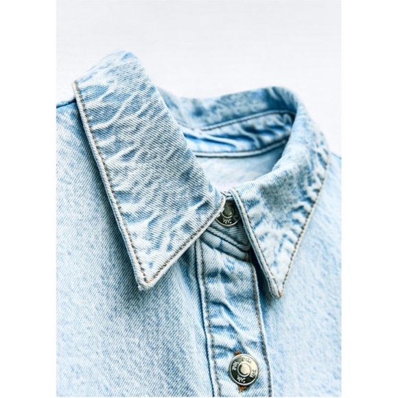 Zara Long Denim Dress - Picture 3 of 5